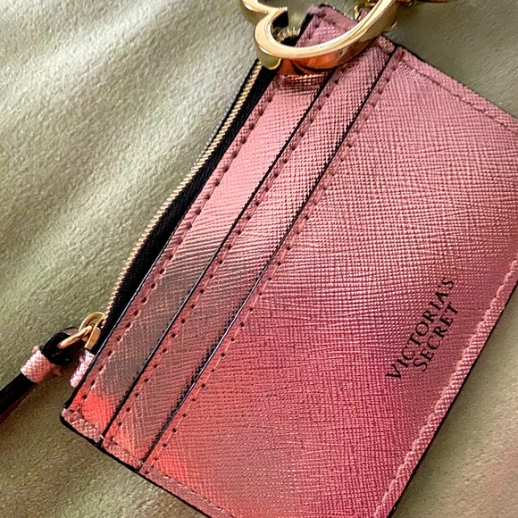 3 piece ROSE GOLD Purse with a tassel & Pocket wallet w heart. Cross body chain - Picture 4 of 5